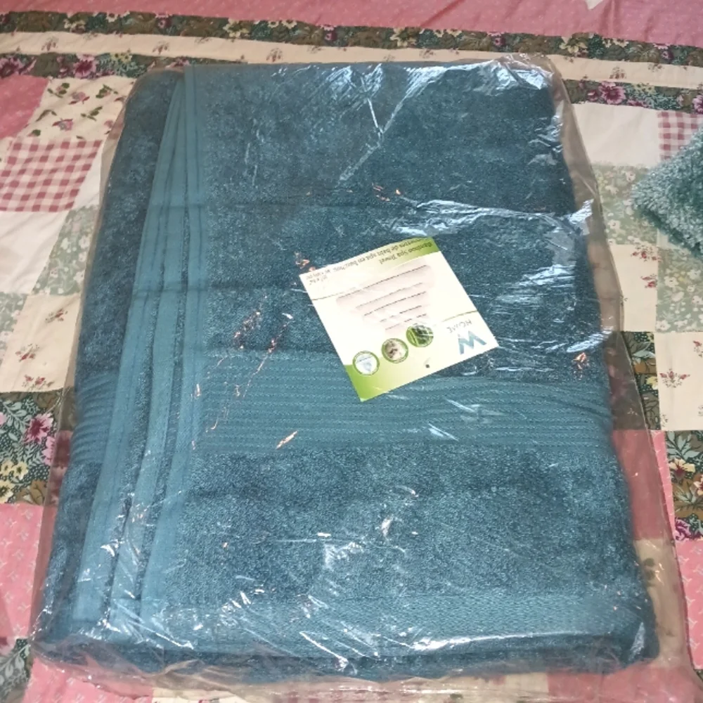 W Home Bamboo Spa Oversized Bath Towel/Sheet Set of 2 Teal 33 x 64